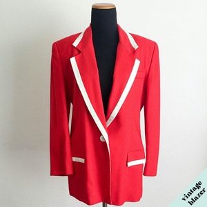 VINTAGE 90's Red & White Blazer